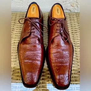 Rare Kenzo Derby/ Oxford Dress Shoes Men’s 9 UK 10 US Brown Leather Floral Print Rare Kenzo Derby/ Oxford Dress Shoes Men main image 2